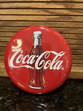 Vintage 1996 Coca-Cola COKE Round Metal TIN Box & Lid 5.5” picture