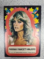 1977 Topps #11 Charlie's Angels Series 1 Sticker Card “Farrah Fawcett  Majors” picture