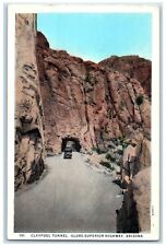 c1930's Claypool Tunnel Globe Superior Highway Car Scene Arizona AZ Postcard picture