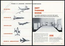 1954 IBM computer system photo military aircraft & 707 art vintage print ad picture
