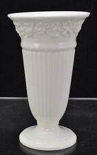 Vintage Wedgwood Queensware Embossed Grapevine Cream on Cream Footed Vase picture