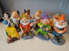 Rare Disney Snow White and The Seven Dwarfs Garden Statue Figurines Complete Set picture