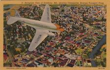  Postcard Aeroplane View Salisbury MD Showing Chesapeake Airways Transport Plane picture