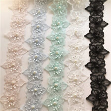 Dancing Dress Exquisite Organza Embroidery Lace Pearl Flower Diy Accessories picture