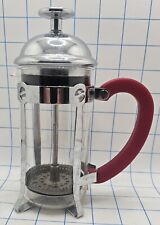 Starbucks Coffee French Press Red Plastic Handle 2006 Small 12 oz Single Serving picture