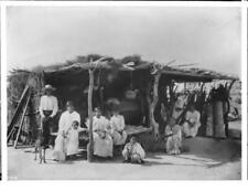 A group of 8 Yaqui Indians at their dwelling Mexico 1910 Old Photo picture
