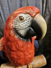 Parrot Macaw Sculpture On Post Amazon Bird Collection Lifelike Tropical Resin 14 picture