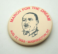 Pro Civil Rights March For The Dream Martin Luther King 1983 Button Pin NOS New picture