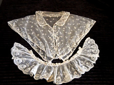 Antique French Lace Shawl & Frilly Lace Collar picture