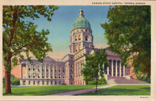 Topeka, Kansas KS, State Capitol, Linen Postcard A1 picture