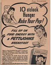 1948 Quaker PettiJohns Breakfast Cereal Magazine Print Ad 5.5x4