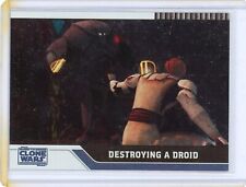 DESTROYING A DROID 2008 TOPPS STAR WARS CLONE WARS #28 FOIL PARALLEL 193/205 picture