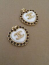 Lot Of2   22mm STAMPED  Button Zipper Pull  Designer Gold  tone Chanel Charm  picture