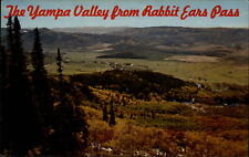 Yampa Valley from US 40 Rabbit Ears Pass Colorado ~ fall foliage 1960s postcard picture