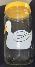 Glass Jar Yellow Lid Country Geese Duck DF Design 80's Vintage Canister picture