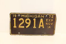 vintage 1972 michigan license plate picture