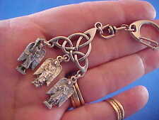 3 ARCHANGEL Key Chain Ring St MICHAEL GABRIEL RAPHAEL Trinity Knot Saint Medals picture