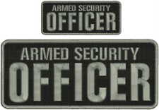 Armed Security Officer embroidery patch 4X10 and 2x5 hook all grey picture