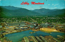 Aerial View of Libby, Montana postcard. Cancel 1973 Libby, Mt. picture