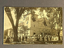 Ohio OH, RPPC, Oberlin, First Chapel, Crowd Of People, PM 1909 picture
