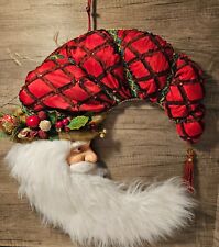 Crescent Moon Santa Claus Christmas Wall Hanging Wreath picture