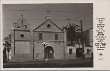 RPPC Postcard Front View Old Mission Church Civic Center Los Angeles CA  picture
