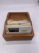 Vintage Wooden Recipe Box Full Recipes Handwritten Clippings Printed Casseroles  picture