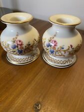 Pair of LENOX China Single Light Candlesticks - Queen's Garden Pattern picture