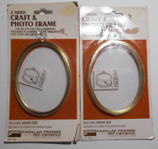 Vintage Cadillac Oval Picture Photo Frame Lot Cross Stitch Embroidery Crafts NIB picture