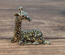 Giraffe Enamel with Rhinestones Hinged Trinket Box Jeweled Collectible Keepsake picture