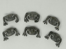 SIX Pewter Frog Shelf Sitters  Great for Frog Lovers. Handcrafted picture