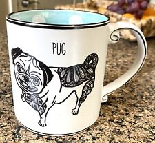 Spectrum Designz Large Coffee Mug Pug Dog Ink Drawing Style Polka Dot Interior picture