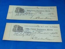 Spring Valley NY - The First National Bank 2 Checks 1932 Ephemera  picture