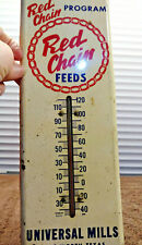 RED CHAIN FEEDS Thermometer-Universal Mills Ft Worth TX- Vintage USA Farm picture