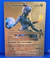 Spanish Pokemon Card Card Mewtwo GX SP300 Golden Gold Color picture