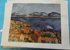 Old art print poster painter paul cezanne Gulf of marseille 1956 the Estaque picture