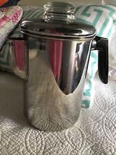 Vintage Flint Ekco Stove Top Percolator Coffee Pot 8 Cup Stainless Steel picture