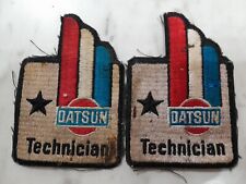 2 Vintage Genuine Obviously Used Datsun Technician Mechanic Patches picture