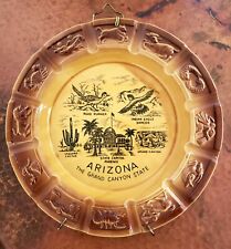 Vintage Ceramic ARIZONA Collectible Souvenir Plate / Ash Tray with Hanger picture