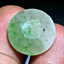 15 Carat Very Nice Round Faceted Natural Jadeite Jade with Beautiful Green Dots picture