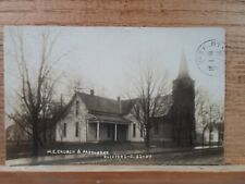 Rockford Oh Ohio, M E Church & Parsonage, early postcard- 1908 Real Photo Card picture