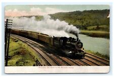 Rounding the Nose Mohawk Valley NY Train Railroad Locomotive Postcard F2 picture