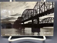 Vintage Unposted RPPC Postcard Missouri River Bridges Pierre South Dakota Miller picture