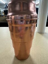 Copper Color ALUMINUM 2 Cup Drink Cocktail Shaker Lid Mid Century Barware picture