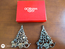 2 Gorham Silverplated 1986 Infant Christmas Tree Ornaments E P picture