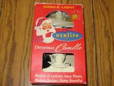 VINTAGE USAlite - Christmas CANDLE - RARE Single Light - Ivory Plastic - IN BOX picture