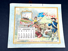 1892 MAssachusetts Mutual Life Calendar STATES NICE revolutionary civil war picture
