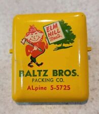 Vintage Metal Advertising Clip - Elm Hill Meats - Baltz Bros. Packing Co.  picture