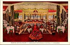 Edgewater Beach Hotel Chicago Ill. Marine Dinning Room White Border Post Card picture