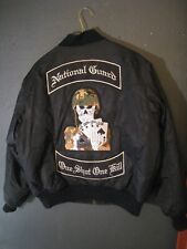 Vintage Wisconsin National Guard US. Army Jacket One Shot One Kill Death Dealer picture